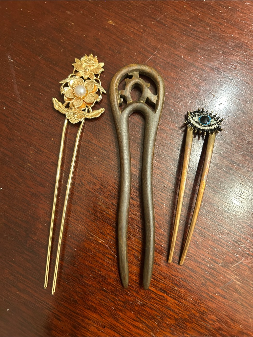 Lot of 3 hair forks / pins
